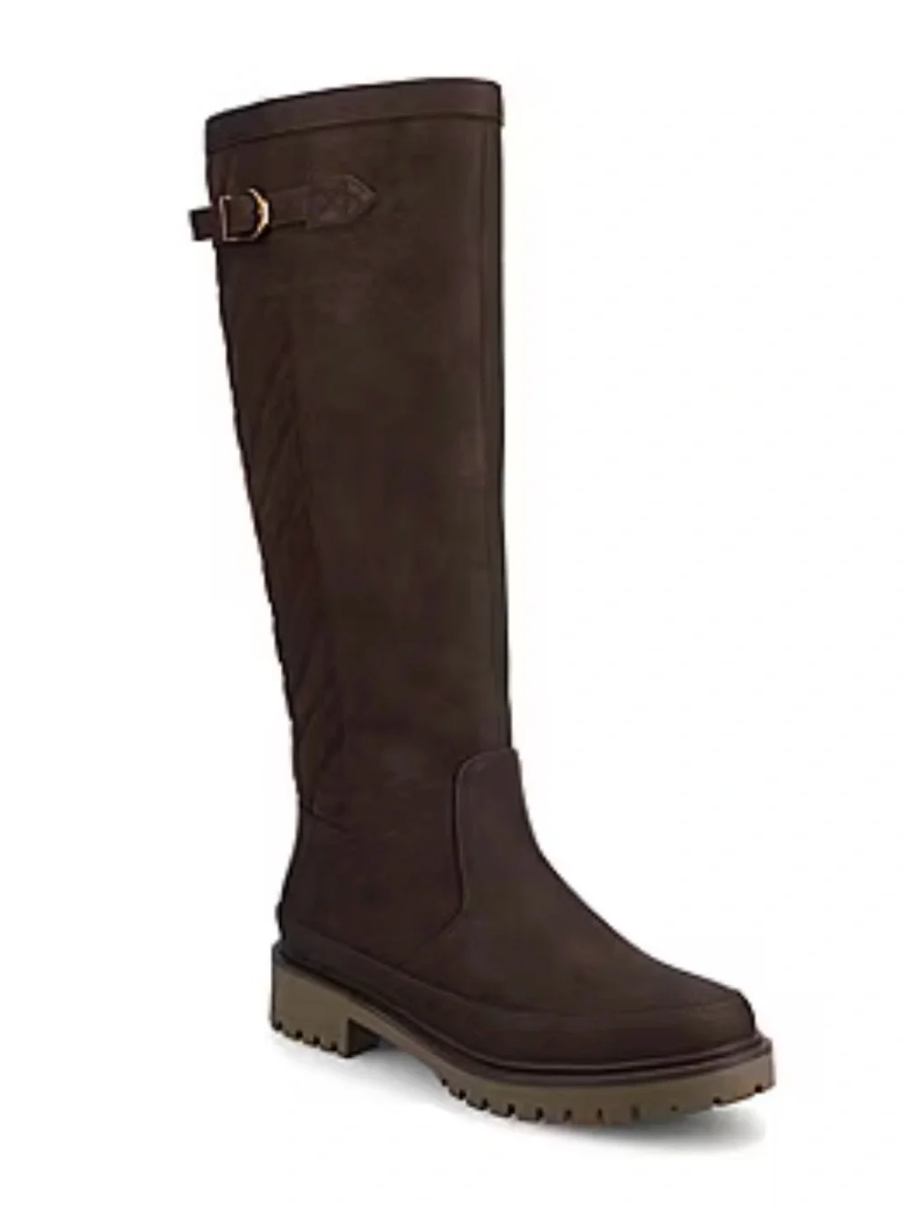 Zemmie Journee Collection Women's Tall Quilted Shaft Brown Riding Boots Size 6.5